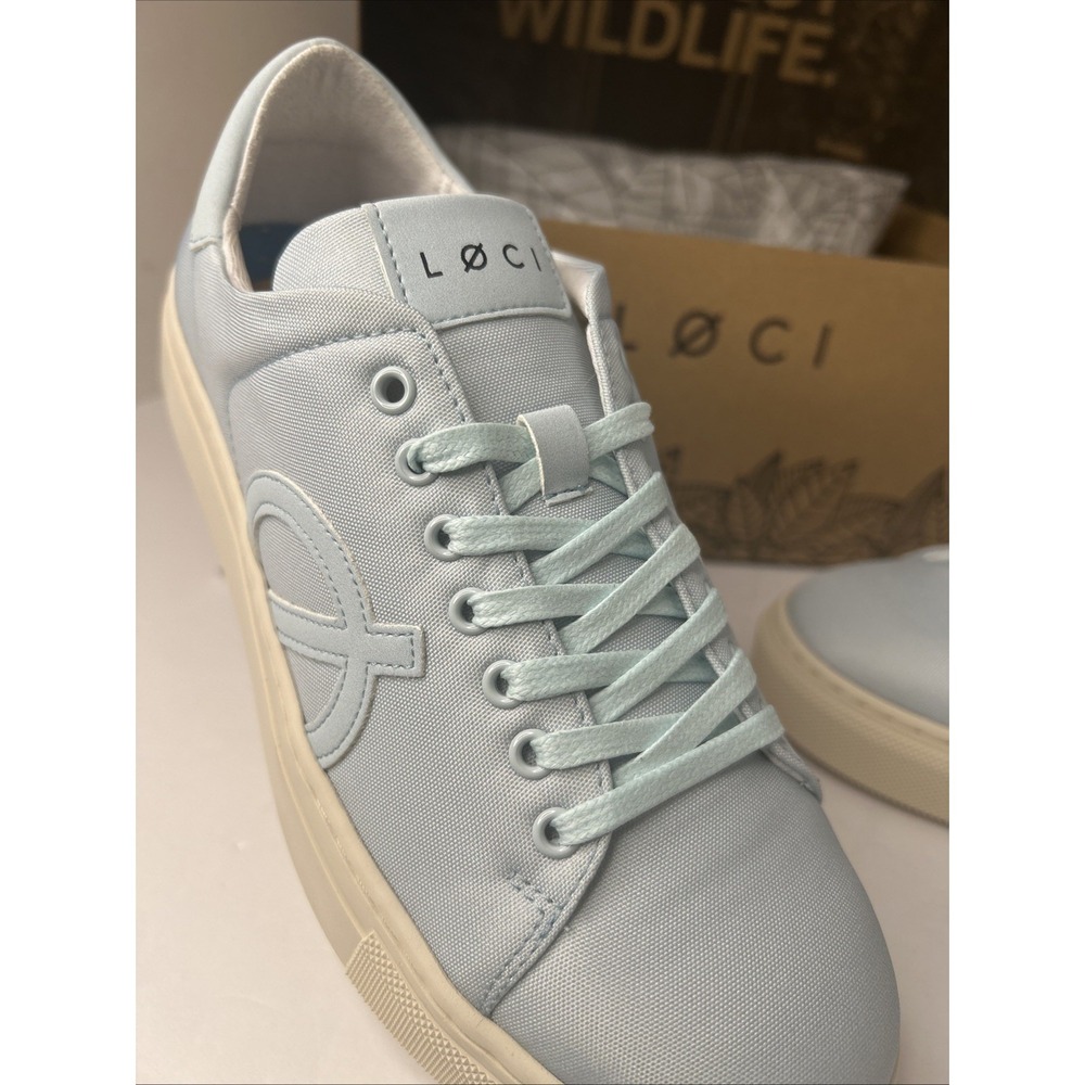 Loci Women's Light Blue Nine Vegan Low-Top Court Sneaker Shoes Size Eu 38 US 7 - Picture 4 of 12